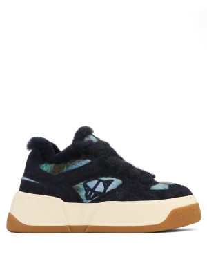 Tenisky Naked Wolfe Crash Hairy Cow Semisove Vlna Damske Tmavo Modre | XWT3317RB