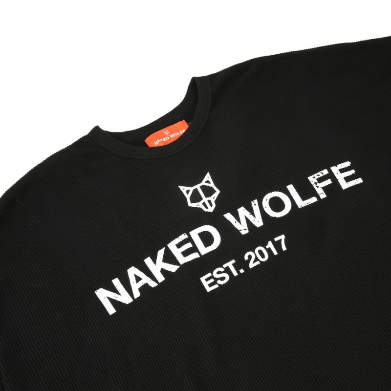 Mikiny Naked Wolfe Thermal Panske Čierne | WRC7176YE
