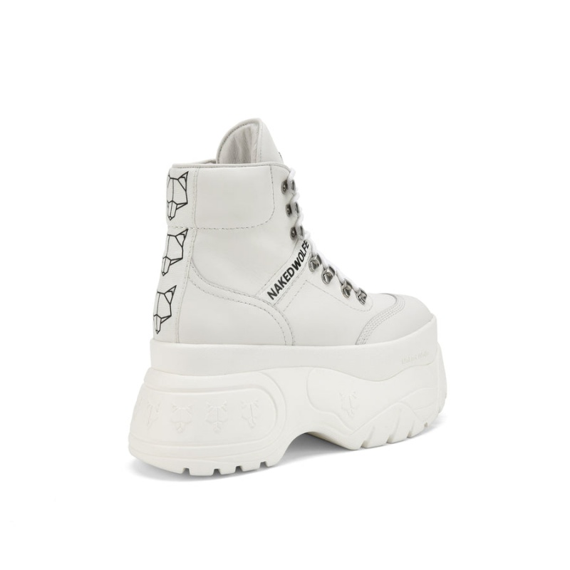 Tenisky Naked Wolfe Spike Kozene Damske Biele | CTR5826SI