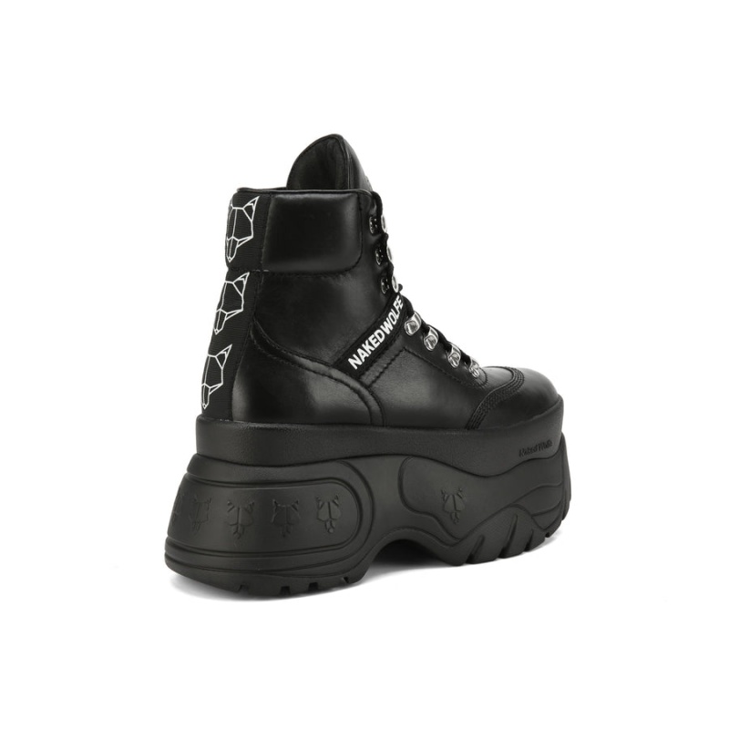 Tenisky Naked Wolfe Spike Kozene Damske Čierne | XGF3281ZH