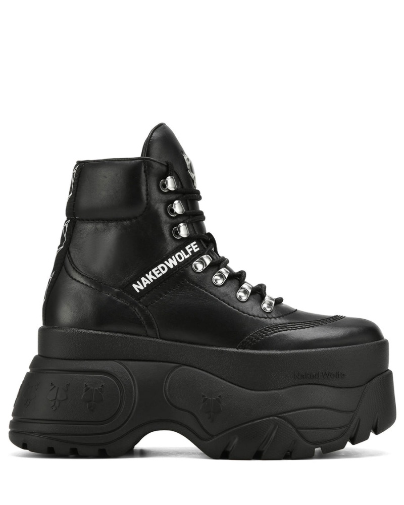 Tenisky Naked Wolfe Spike Kozene Damske Čierne | XGF3281ZH